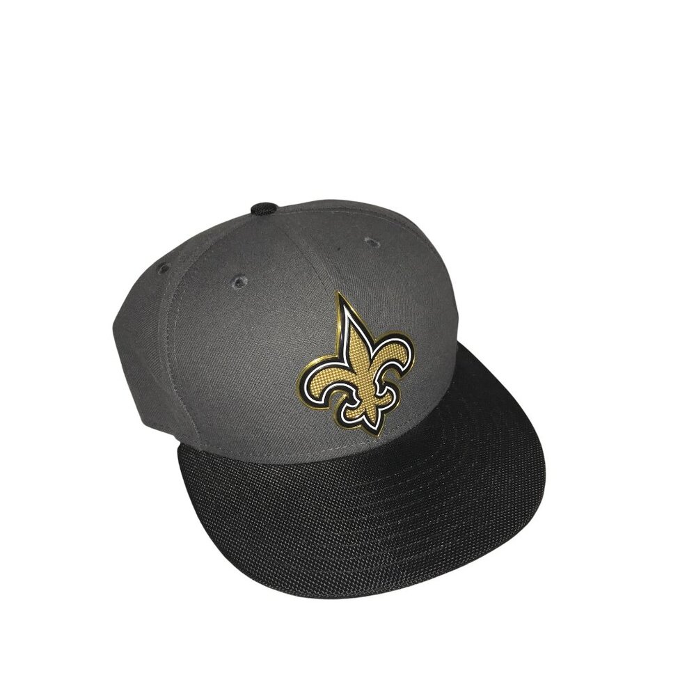 New Orleans Saints NFL New Era  59Fifty Fitted Metallic Logo Cap Size 7 5/8